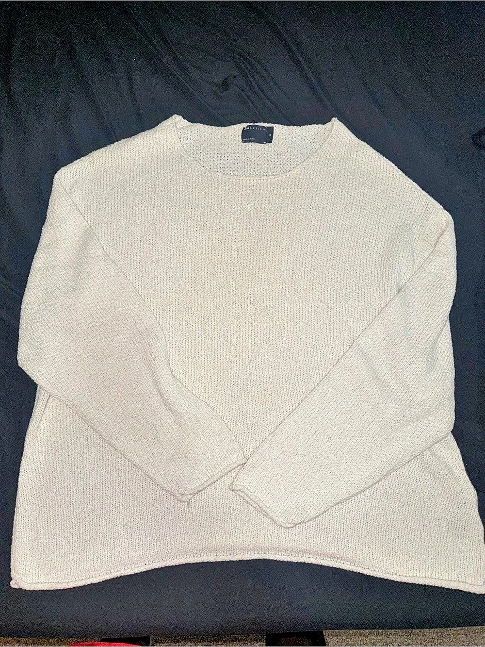 Cream Crew wide Neck Knitted Sweater